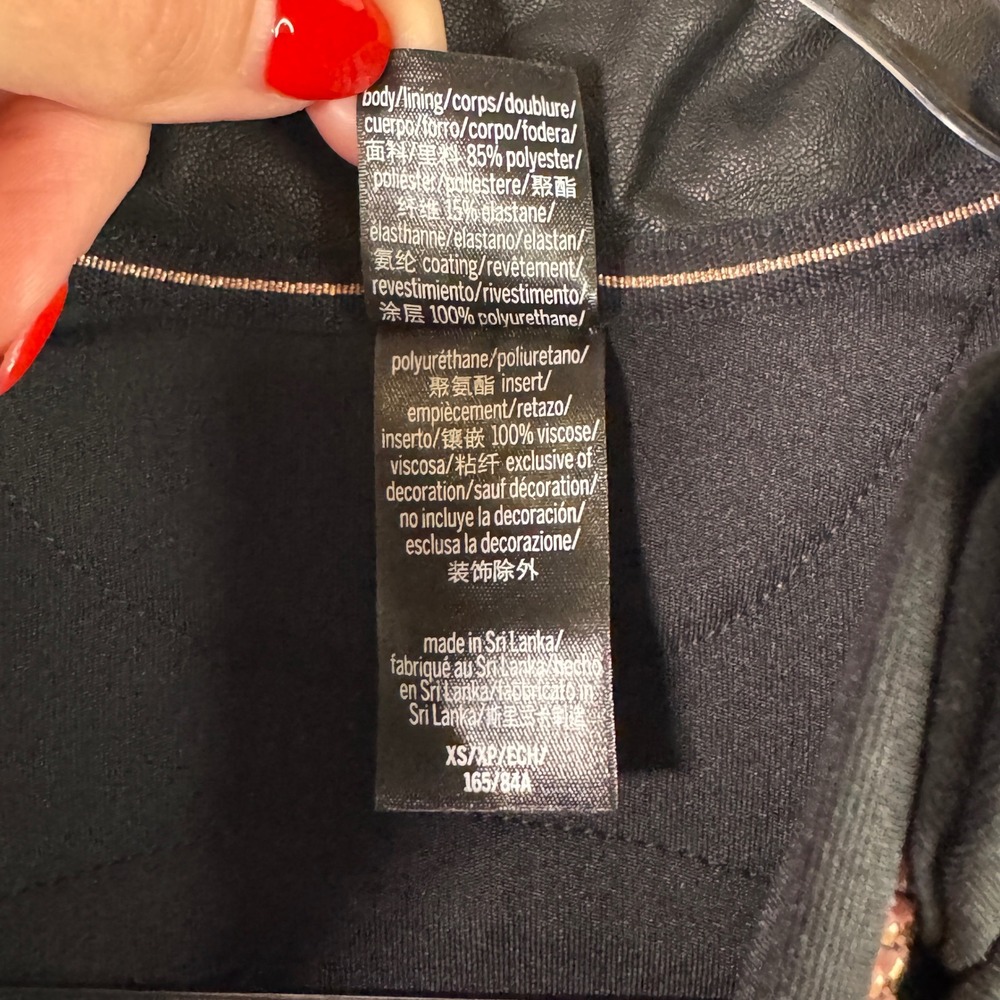 Victoria Sport Quilted Faux Leather Moto Jacket Rose Gold Black XS Athleisure - Picture 4 of 7